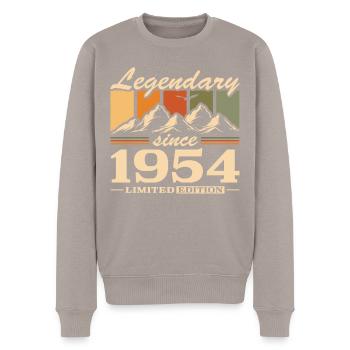 Berge Jahrgang 1954 geboren Geburtstag - Männer Premium Bio Pullover - Taupe - Vorne - Nico (187cm)