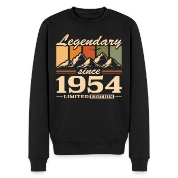 Berge Jahrgang 1954 geboren Geburtstag - Männer Premium Bio Pullover - Schwarz - Vorne - Nico (187cm)