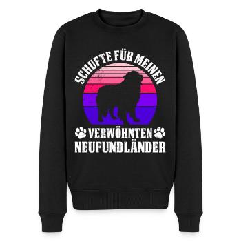 Newfie SCHUFTE FÜR MEINEN VERWÖHNTEN NEUFUNDLÄNDER - Männer Premium Bio Pullover - Schwarz - Vorne - Nico (187cm)