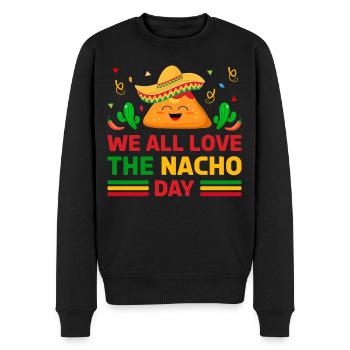 Wir Alle Lieben Das Einzigartige Feier-thema - Männer Premium Bio Pullover - Schwarz - Vorne - Nico (187cm)