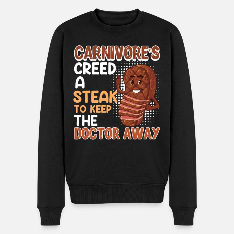 Fleischliebhaber CARNIVORE'S CREED A STEAK - Männer Premium Bio Pullover - Schwarz
