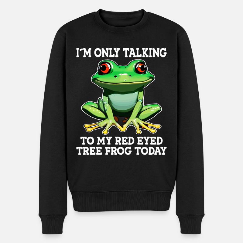 Rotäugiger Laubfrosch, Regenwald-amphibie - Männer Premium Bio Pullover - Schwarz