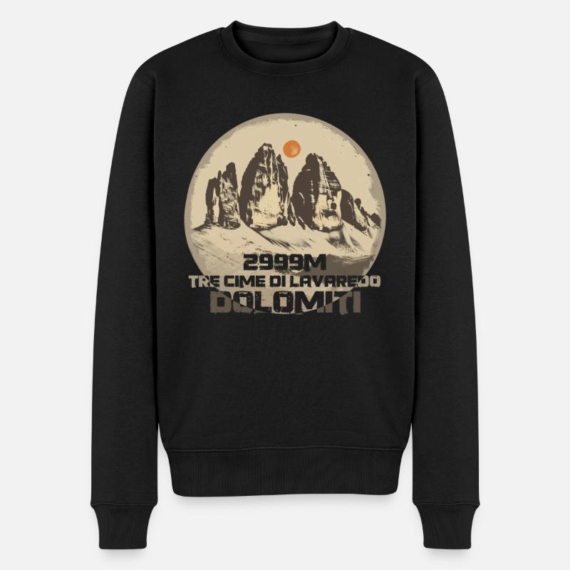 Dolomiten Drei Zinnen Tre Cime di Lavaredo Wandern - Männer Premium Bio Pullover - Schwarz