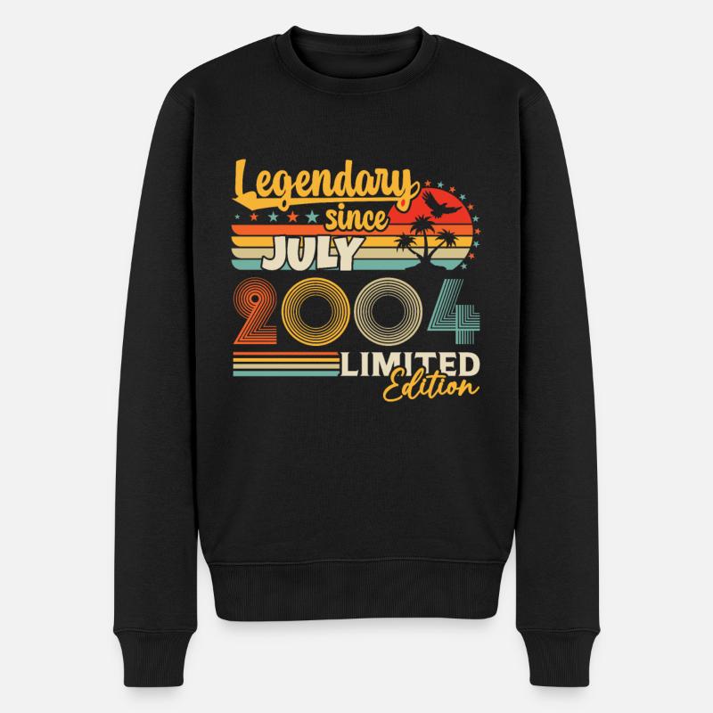 Juli 2004 Jahrgang geboren Geburtstag Geschenk - Männer Premium Bio Pullover - Schwarz