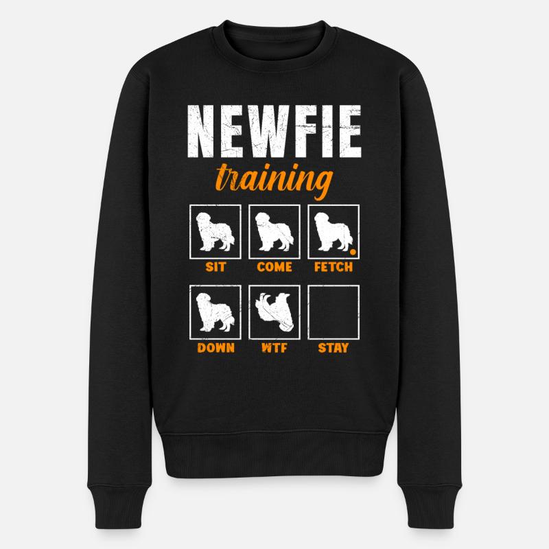 NEWFIE TRAINING Neufundländer Hundebesitzer - Männer Premium Bio Pullover - Schwarz