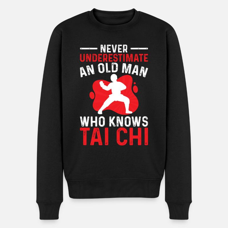 Tai Chi-kunst Für Opa-männer, Kampfkunst Tai Chi - Männer Premium Bio Pullover - Schwarz
