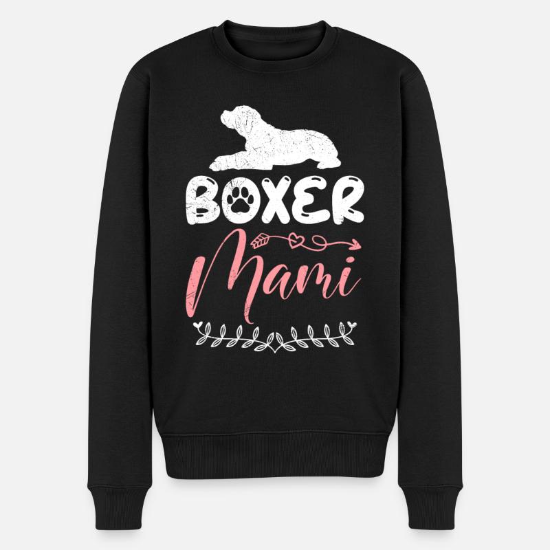 Deutscher Boxer Hundebesitzerin BOXER MAMI - Männer Premium Bio Pullover - Schwarz