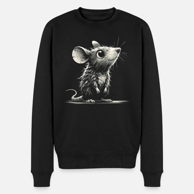 Süsse Ratte Maus - Männer Premium Bio Pullover - Schwarz