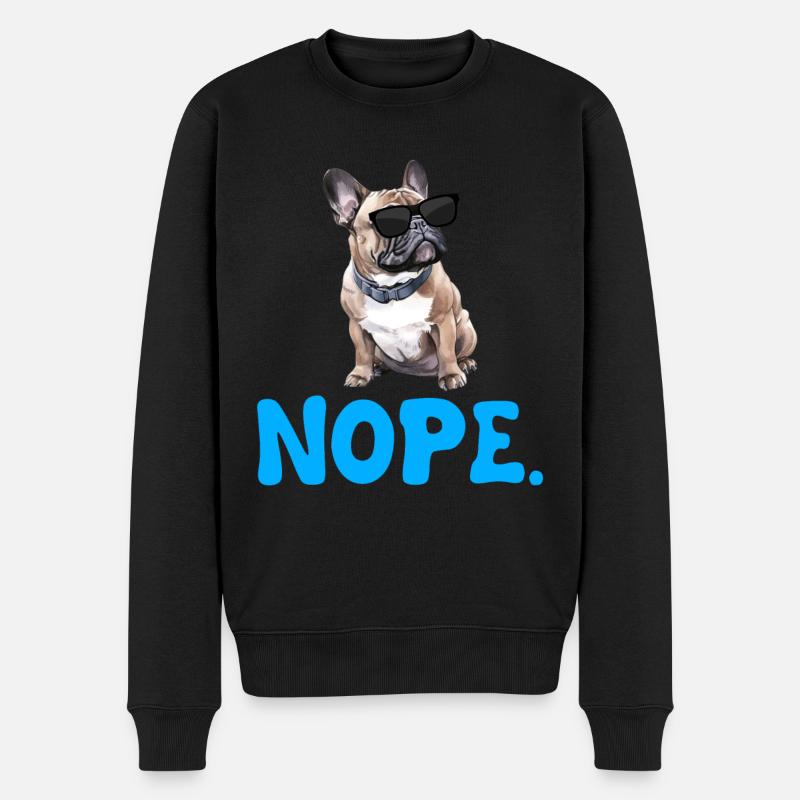 Bouledogue français Stur NOPE Frenchie - Pull Premium bio Homme - noir