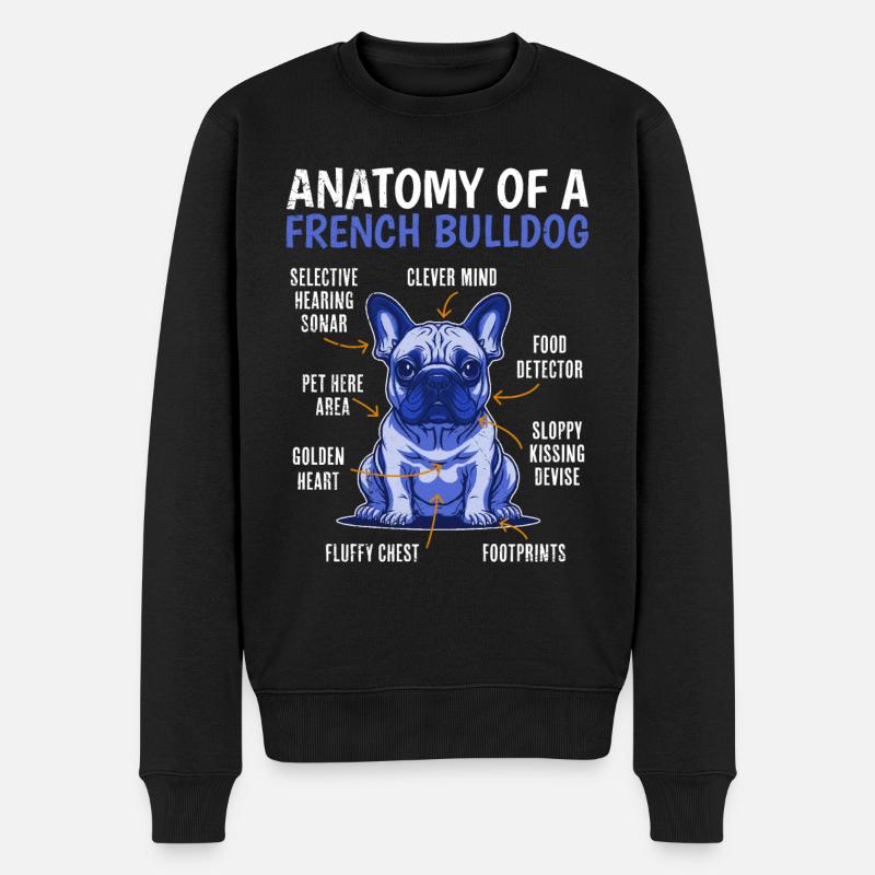 Anatomie d'un bouledogue français - Pull Premium bio Homme - noir