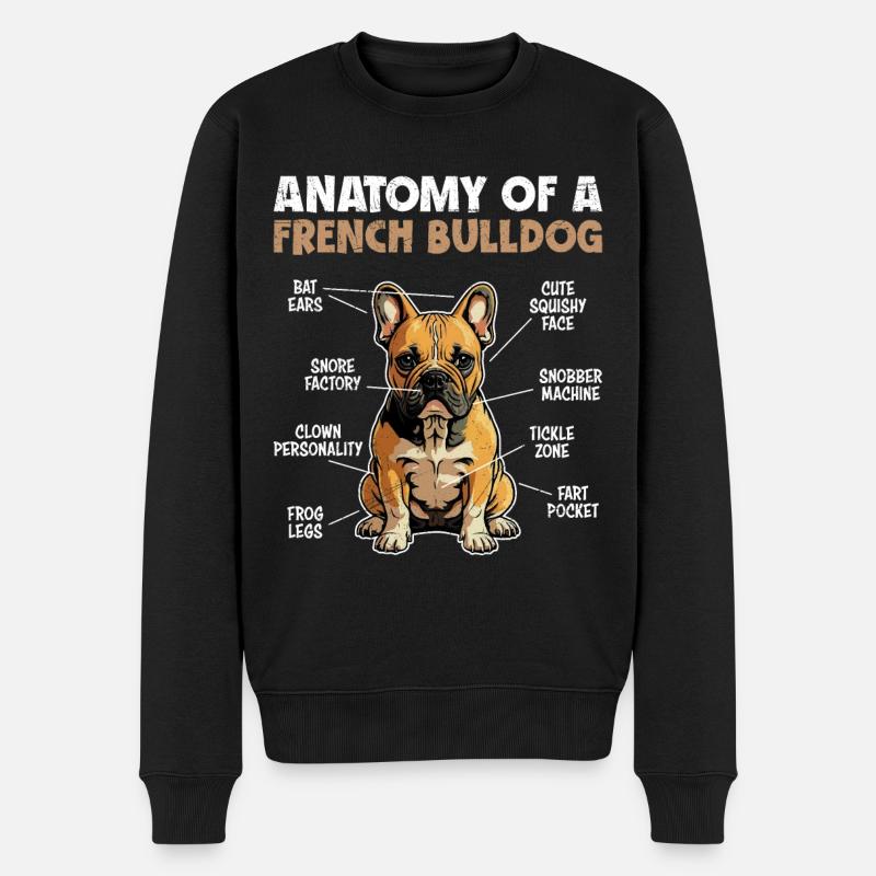 Anatomie d’un bouledogue français - Pull Premium bio Homme - noir