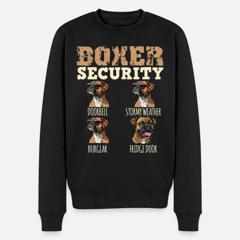 Deutscher Boxer Besitzer BOXER SECURITY Lustiges - Männer Premium Bio Pullover - Schwarz
