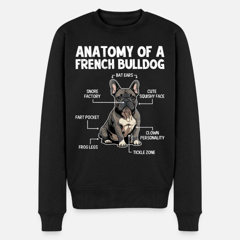 Anatomie d'un bouledogue français - Pull Premium bio Homme - noir