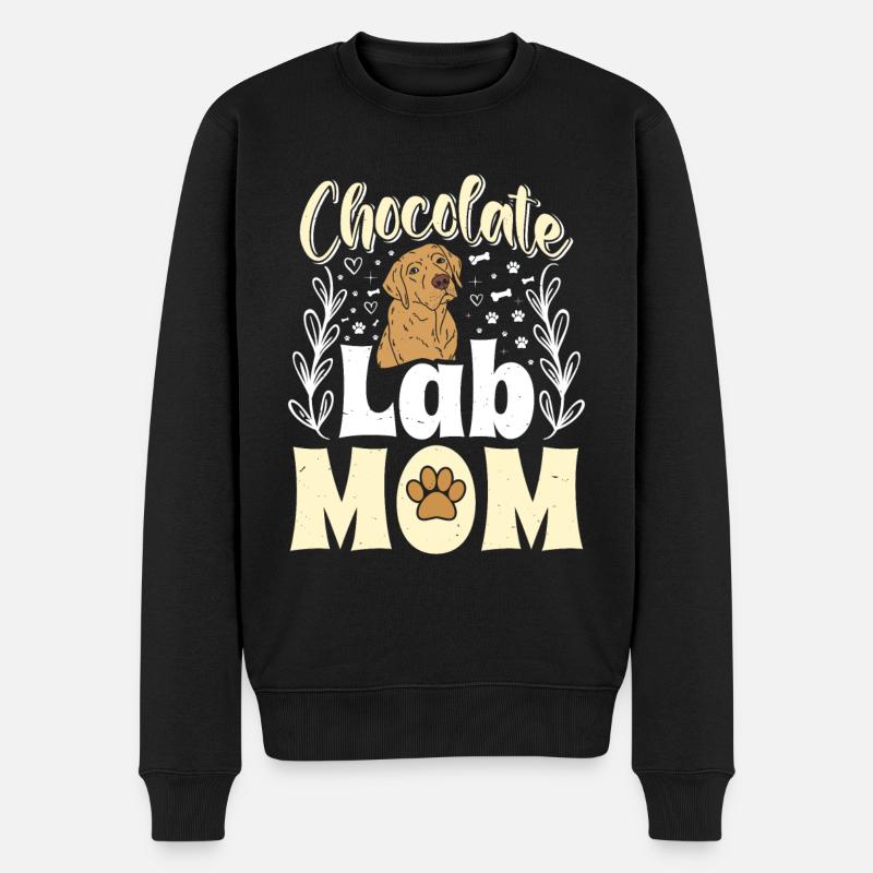 Brauner Labrador CHOCOLATE LAB MOM Labrador - Männer Premium Bio Pullover - Schwarz