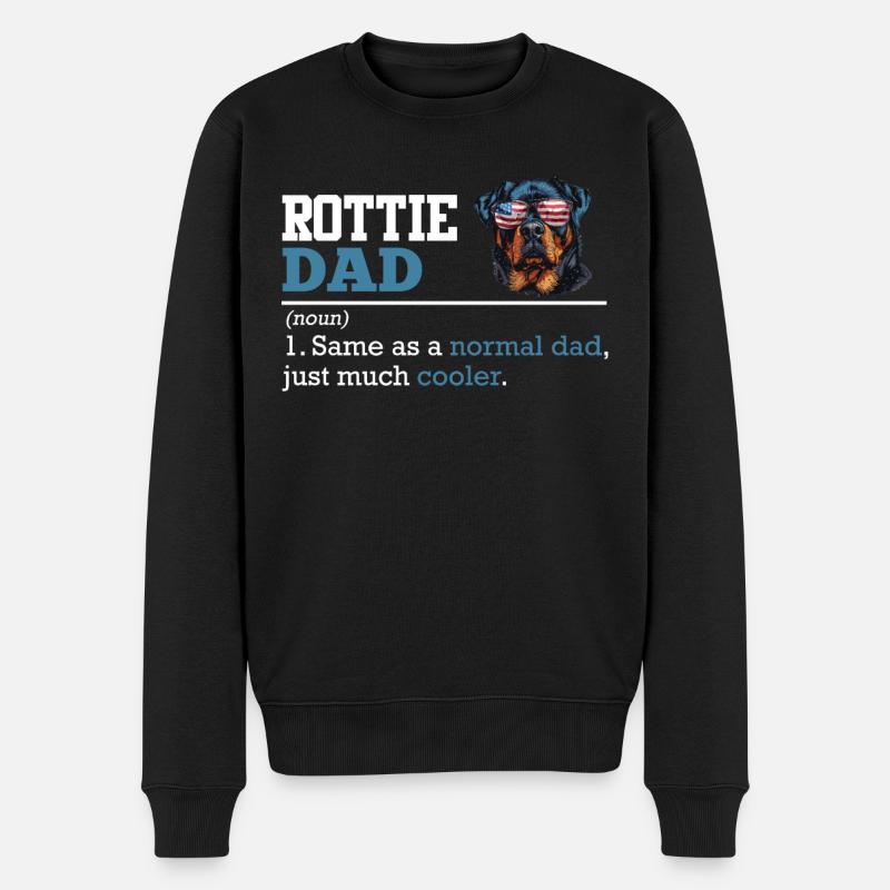 ROTTIE DAD Rottweiler Besitzer Rottweiler Freund - Männer Premium Bio Pullover - Schwarz