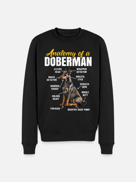 Doberman Owner ANATOMY OF A DOBERMAN Funny - Men's Premium Organic Jumper - black