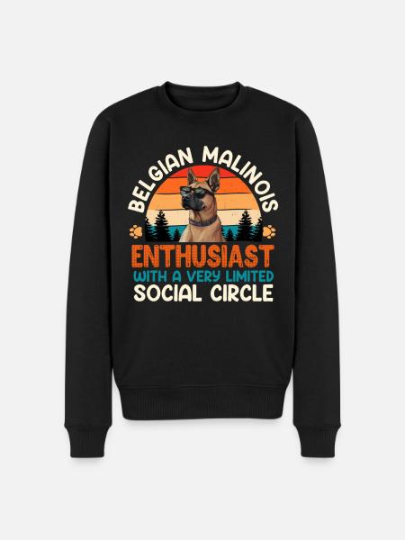 BELGE MALINOIS PASSIONNÉ Propriétaire Belge - Pull Premium bio Homme - noir