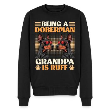 Doberman BEING A DOBERMAN GRANDPA IS RUFF Lustig - Men's Premium Organic Jumper - black - Front - Nico (187cm)