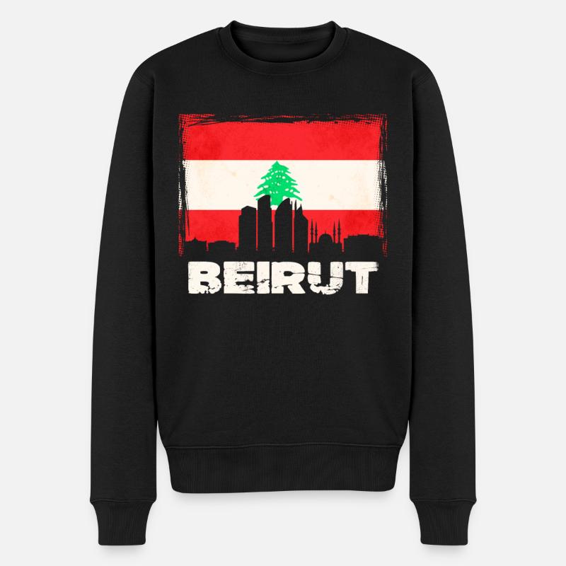 Beyrouth Liban Drapeau - Pull Premium bio Homme - noir