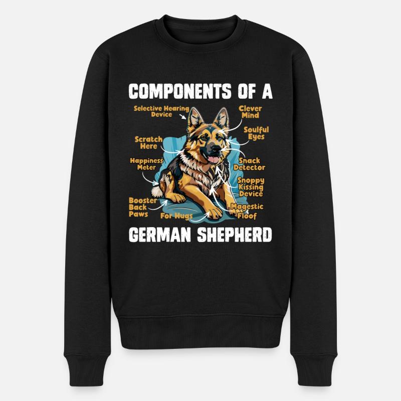 COMPOSANTS D’UN BERGER ALLEMAND - Pull Premium bio Homme - noir