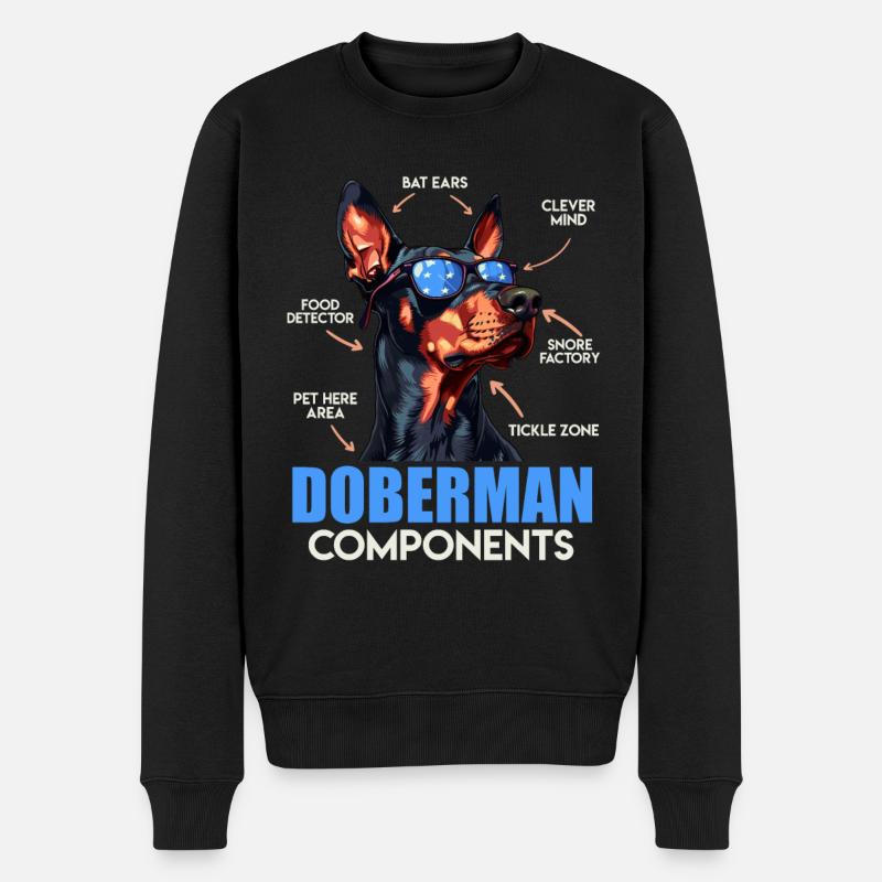 COMPOSANTS DU DOBERMANN Anatomie Doberman - Pull Premium bio Homme - noir