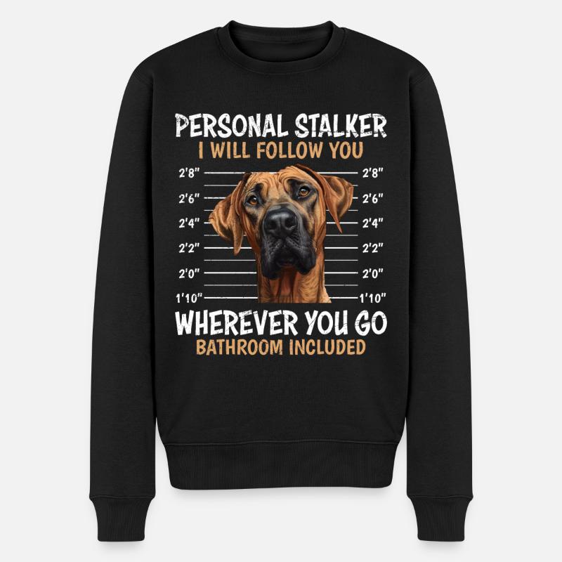 Rhodesian Ridgeback PERSONAL STALKER Drôle - Pull Premium bio Homme - noir