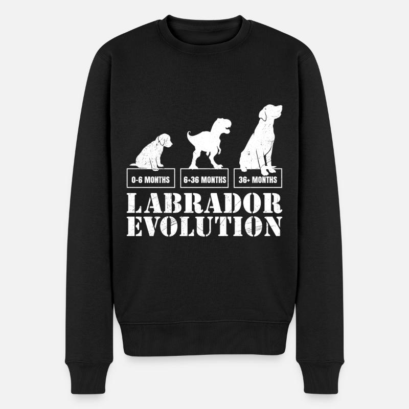 Labrador EVOLUTION Labrador Lover Drôle - Pull Premium bio Homme - noir