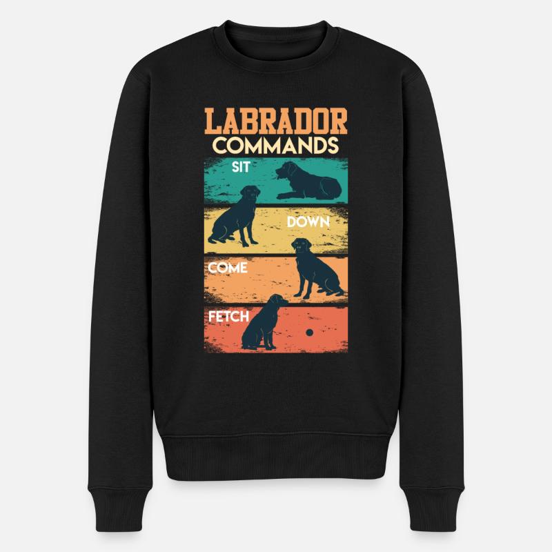 Labrador KOMMANDOS Labrador Liebhaber Lustiges - Männer Premium Bio Pullover - Schwarz