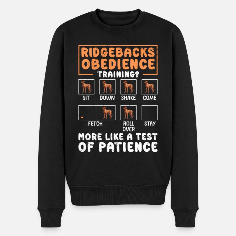 RIDGEBACKS GEHORSAMKEITSTRAINING Lustiges - Männer Premium Bio Pullover - Schwarz