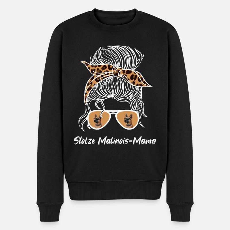 Berger Belge FIÈRE MAMAN MALINOIS - Pull Premium bio Homme - noir
