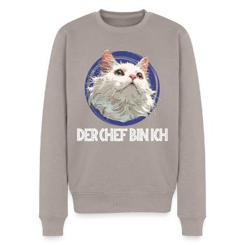 Turkish Van DER CHEF BIN ICH Lustiges Turkish Van - Men's Premium Organic Jumper - taupe - Front - Nico (187cm)