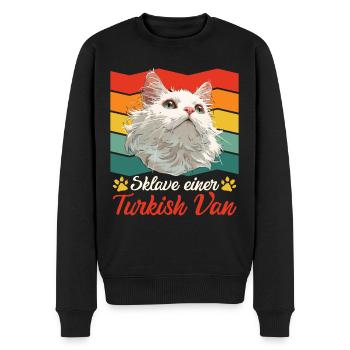 Katzenbesitzer SKLAVE EINER TURKISH VAN Vintage - Männer Premium Bio Pullover - Schwarz - Vorne - Nico (187cm)