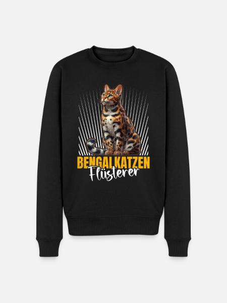BENGALKATZEN FLÜSTERER Lustiges Bengalkatzen - Männer Premium Bio Pullover - Schwarz
