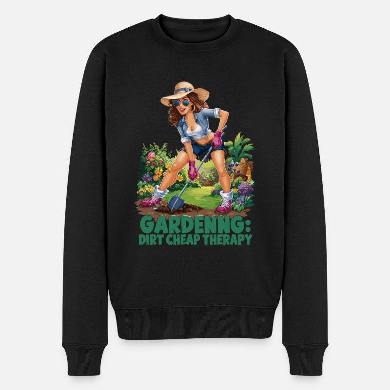 Lustige Gartenarbeit Spruch - Männer Premium Bio Pullover - Schwarz