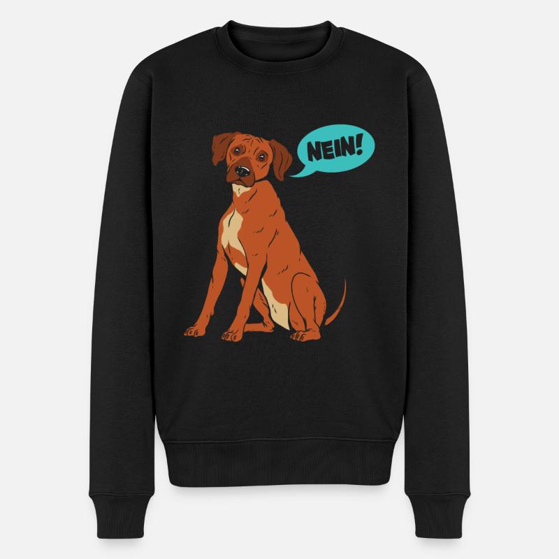 Rhodesian Ridgeback Lustig NEIN! Sturer Ridgeback - Männer Premium Bio Pullover - Schwarz