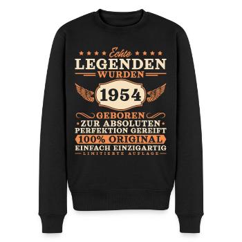 Original 1954 Jahrgang geboren Vintage - Männer Premium Bio Pullover - Schwarz - Vorne - Nico (187cm)