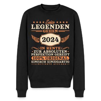 Echte Legenden gehen 2024 in Rente - Männer Premium Bio Pullover - Schwarz - Vorne - Nico (187cm)