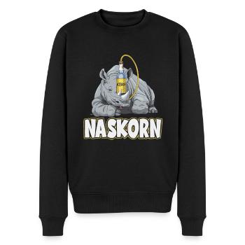 Naskorn Nashorn mit Korn - Männer Premium Bio Pullover - Schwarz - Vorne - Nico (187cm)