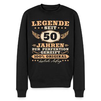 50 Geburtstag Männer Frauen 50 Jahre - Männer Premium Bio Pullover - Schwarz - Vorne - Nico (187cm)