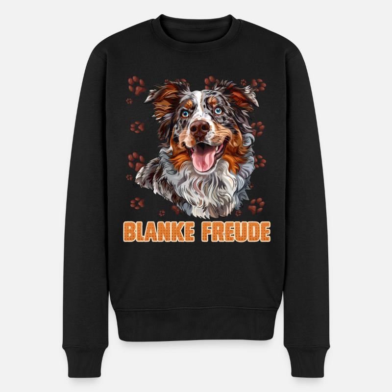 Australian Shepherd BLANKE FREUDE Aussie - Männer Premium Bio Pullover - Schwarz