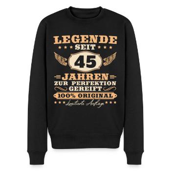 45 Geburtstag Männer Frauen 45 Jahre - Männer Premium Bio Pullover - Schwarz - Vorne - Nico (187cm)
