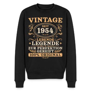 1954 Vintage Geburtstag Jahrgang 1954 geboren - Männer Premium Bio Pullover - Schwarz - Vorne - Nico (187cm)