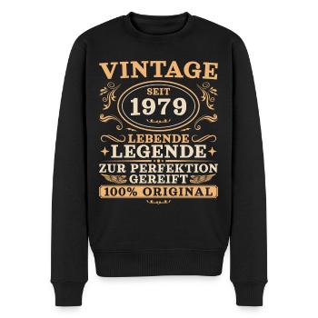 1979 Vintage Geburtstag Jahrgang 1979 geboren - Männer Premium Bio Pullover - Schwarz - Vorne - Nico (187cm)