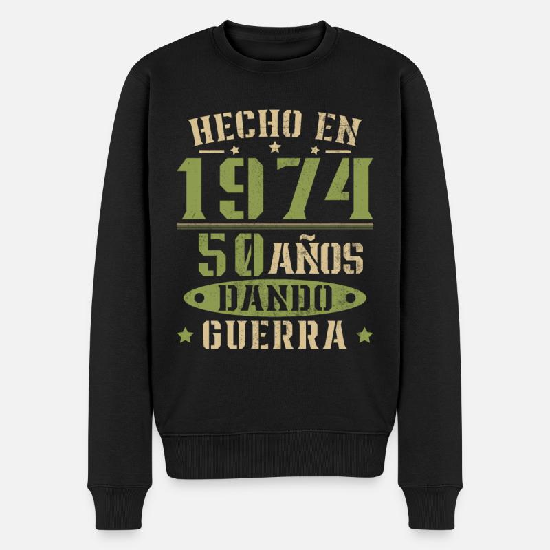 Hergestellt im Jahr 1974 50 Jahre Geburtstagsgeschenk - Männer Premium Bio Pullover - Schwarz