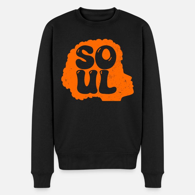 Soul Musik Afro - Männer Premium Bio Pullover - Schwarz