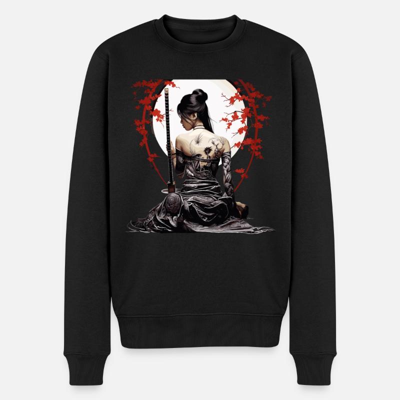 Japan Tradition Japanisch Kultur Frau - Männer Premium Bio Pullover - Schwarz