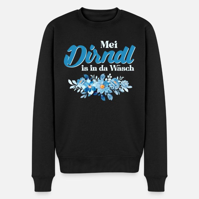 Dirndl Münchner Volksfest MEI DIRNDL IST IN DER - Männer Premium Bio Pullover - Schwarz