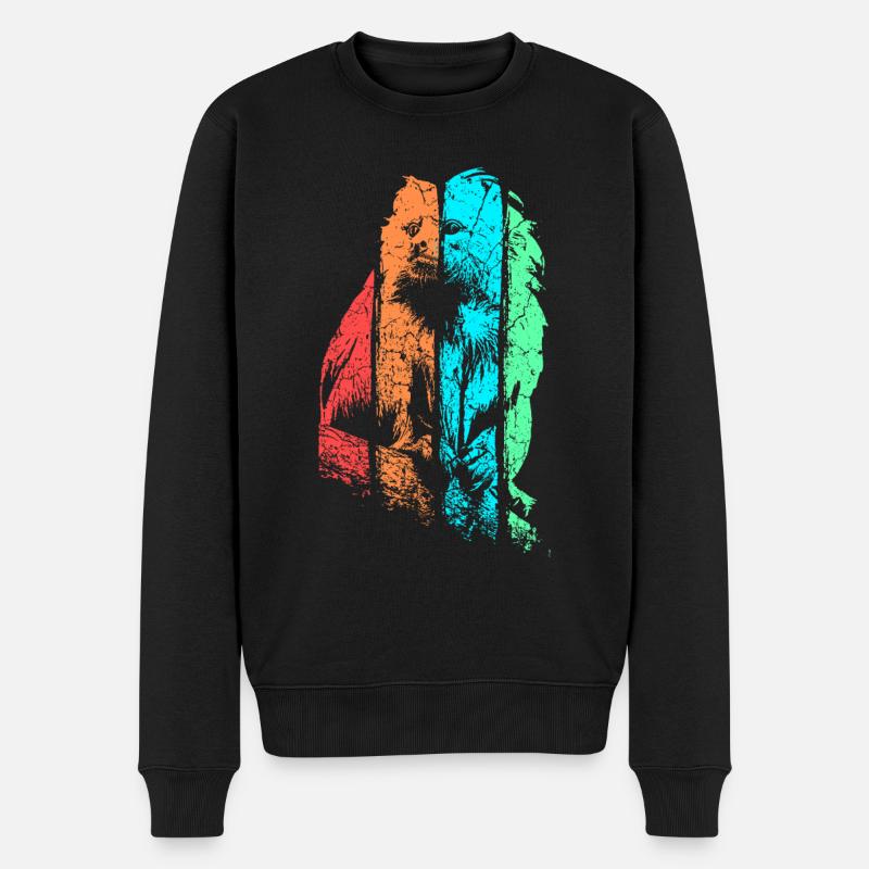 Tamarin Affe Primat - Männer Premium Bio Pullover - Schwarz