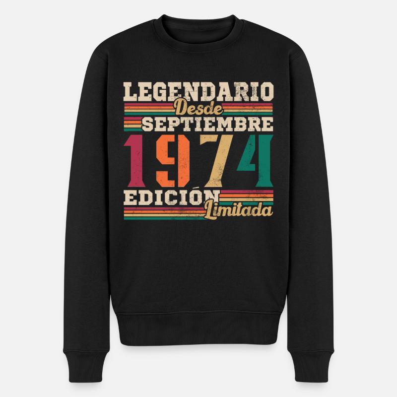Légendaire depuis 1974 Septembre - Pull Premium bio Homme - noir