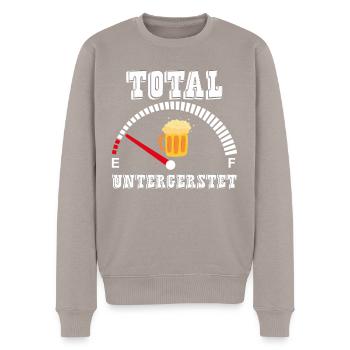 Münchner Volksfest TOTAL UNTERGERSTET Lustiges - Männer Premium Bio Pullover - Taupe - Vorne - Nico (187cm)